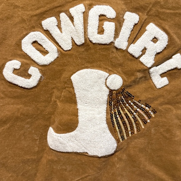 Tan corduroy COWGIRL boots graphic Shacket button down shirt NWT women’s - Picture 7 of 14